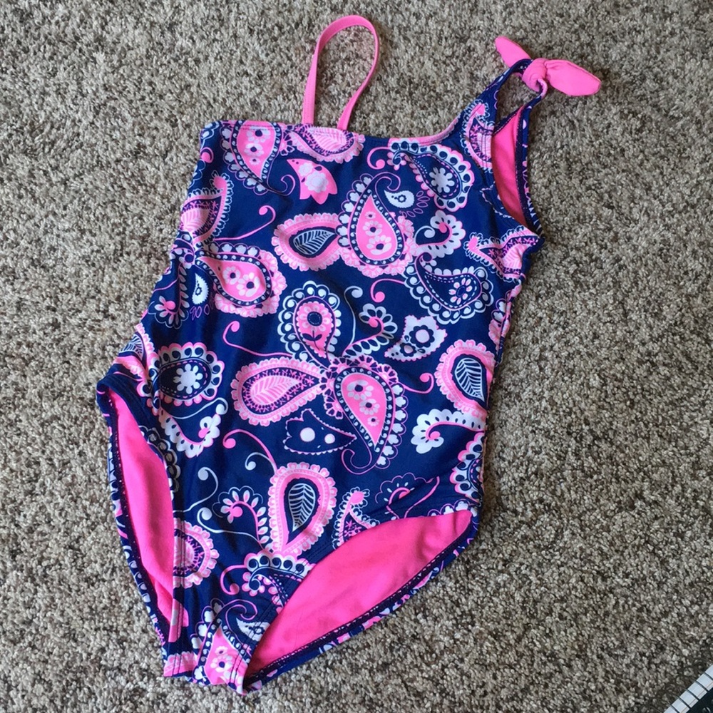Bathing Suit - Girls - Blue/Pink
